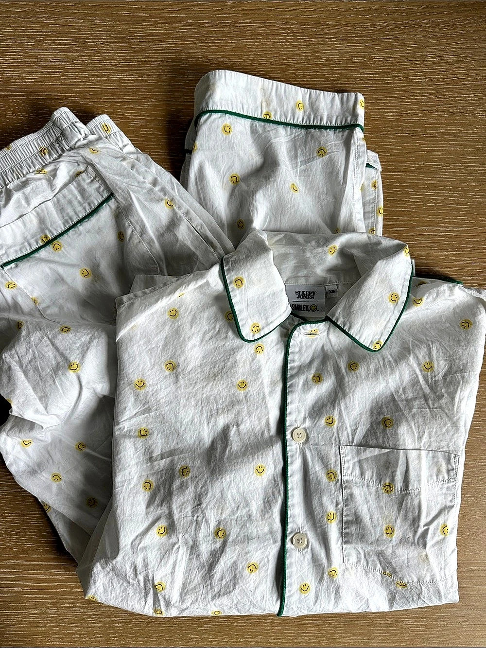 Sleepy Jones Smiley x Marina Pajama Set White & Yellow XS